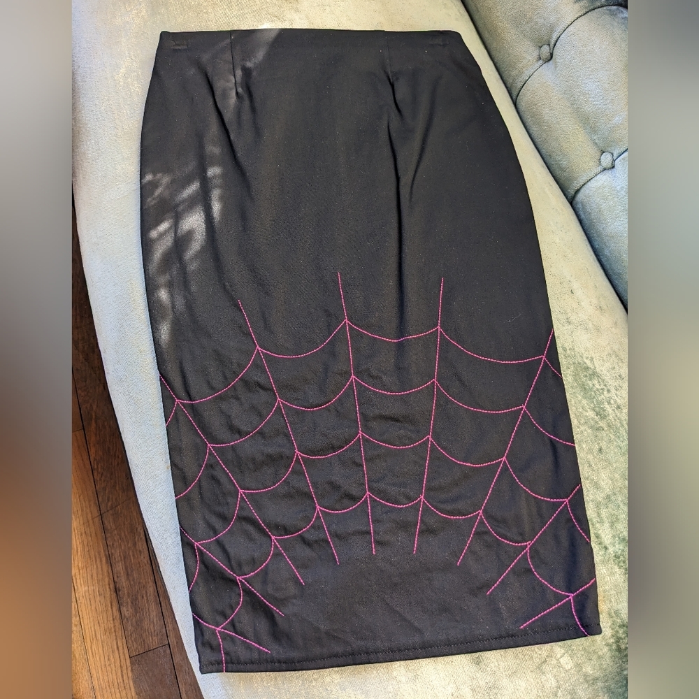 Zombie Kitten spiderweb pencil skirt Xs